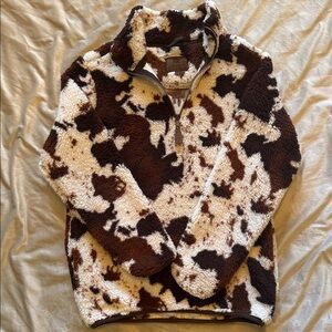 C.C Women's Brown and Cream Zip Up Jacket